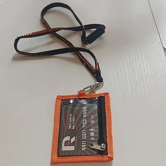 NFL Team Lanyard/Denver Broncos and Card Holder - Blue and Orange - Picture 2 of 5